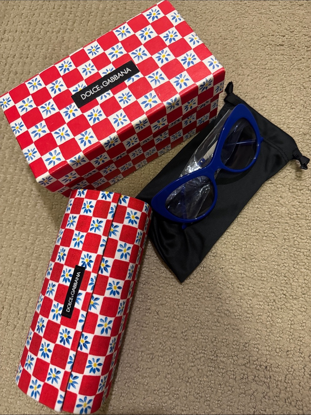 Dolce & Gabbana Royal Blue Cat-Eye Sunglasses